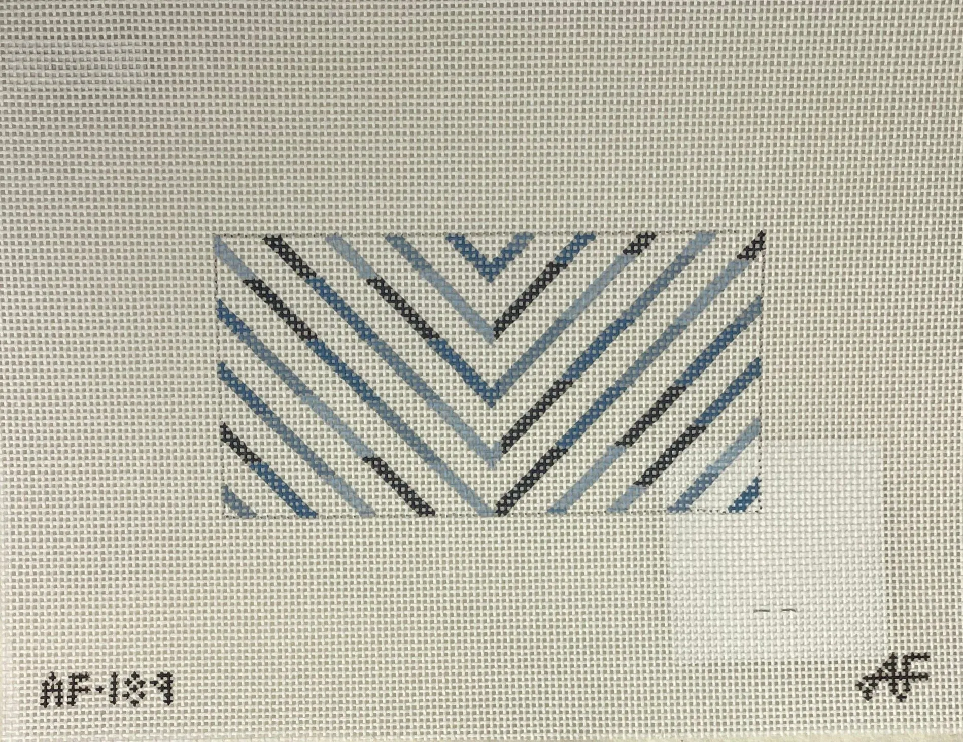 * Anne Fisher Needlepoint AF189 Blue Chevron 3x6 insert