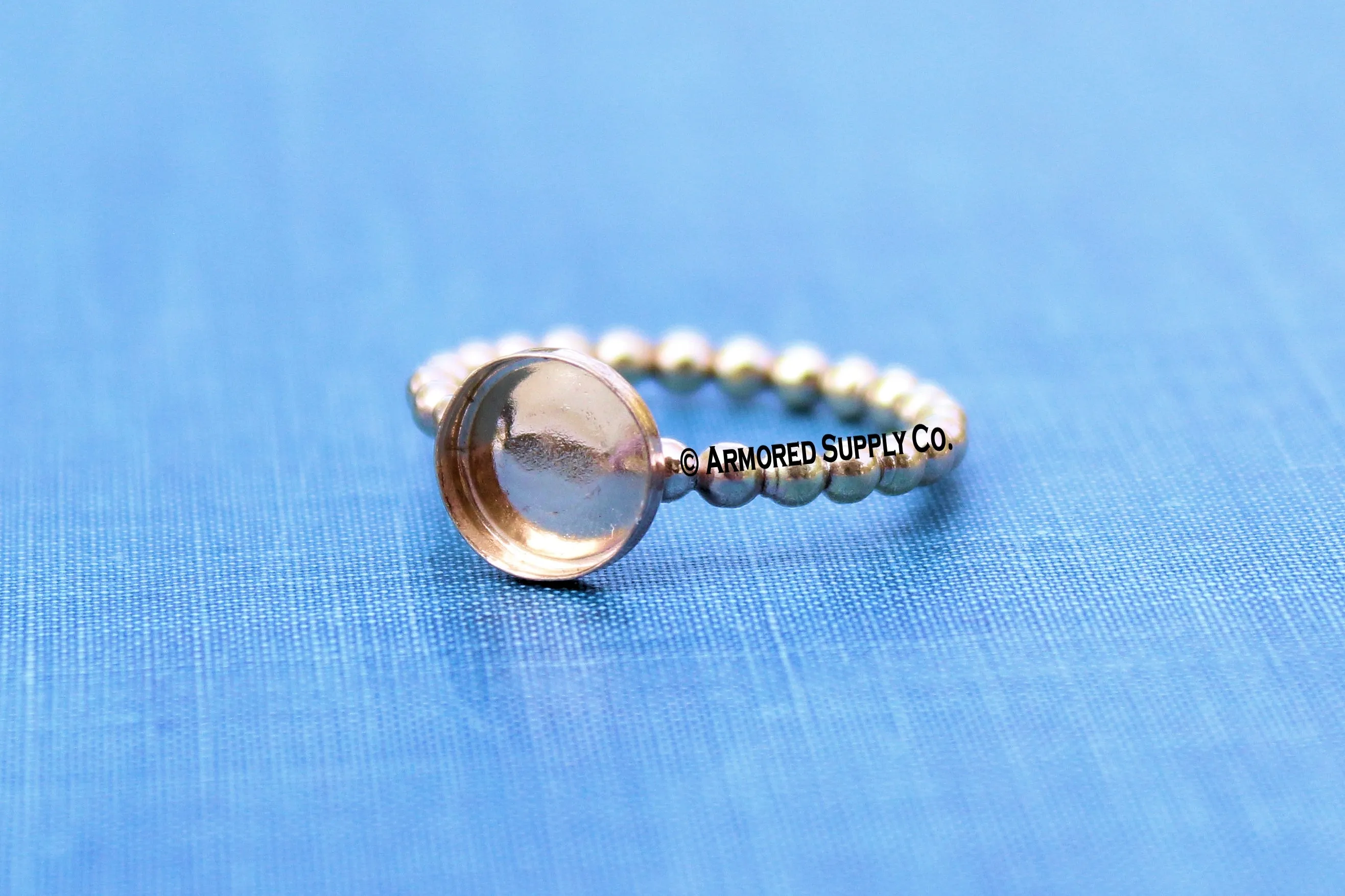 12mm Gold Filled Beaded Bezel Cup Ring blank