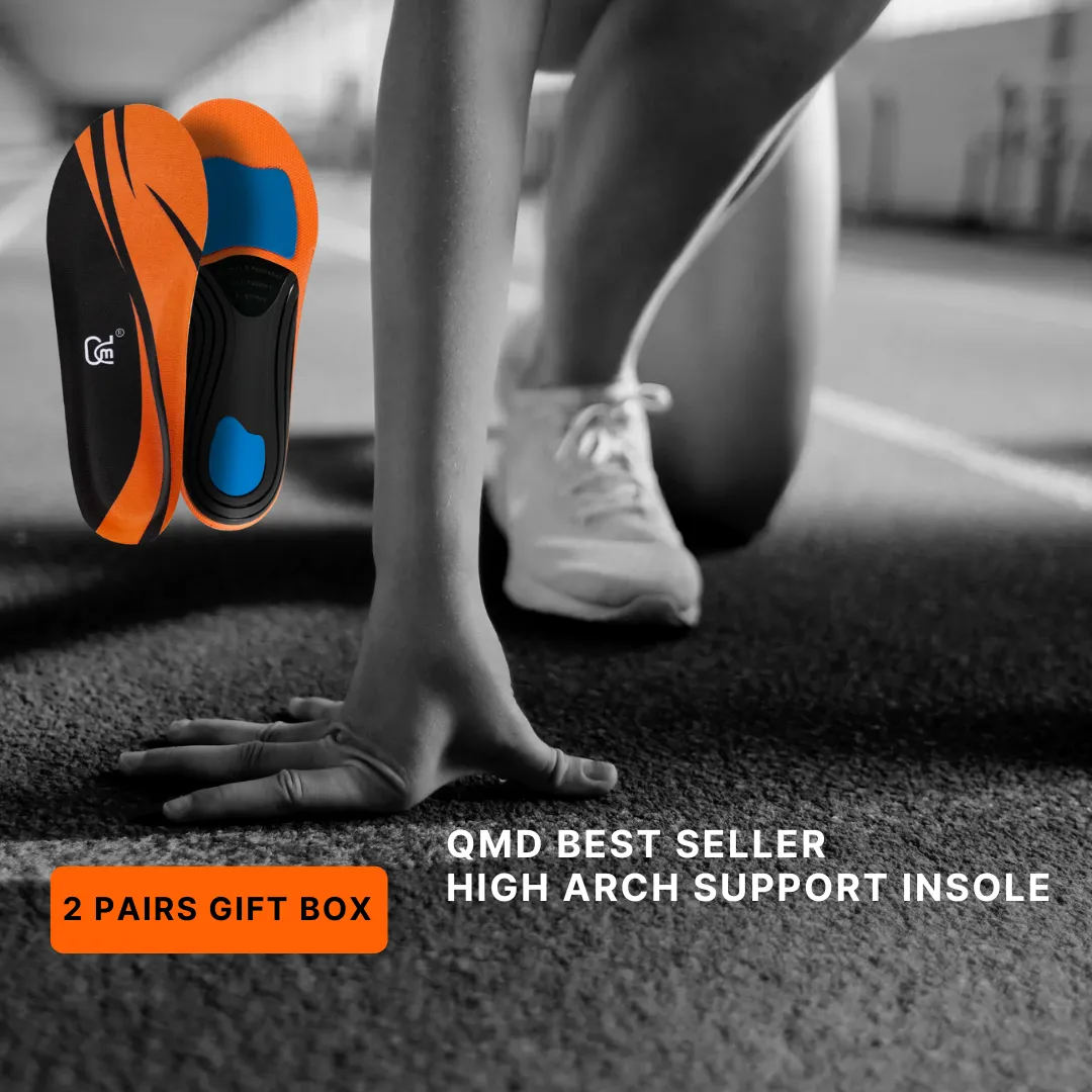 【2 Pairs】Plantar Fasciitis Insoles for Heavy Duty Support, High Arch Orthotic Inserts, 240 lbs, Orange