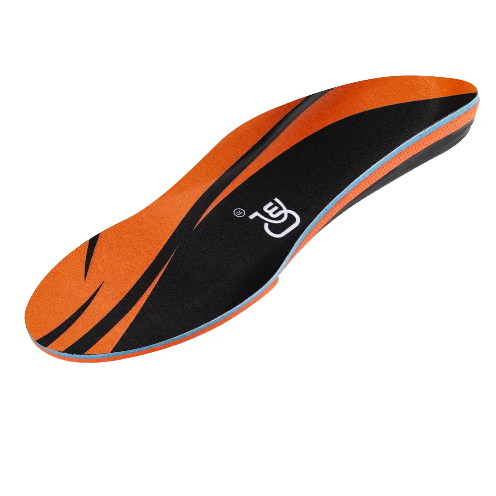 【2 Pairs】Plantar Fasciitis Insoles for High Arch Orthotic Inserts, 240 lbs Heavy Duty Support, Blue Orange