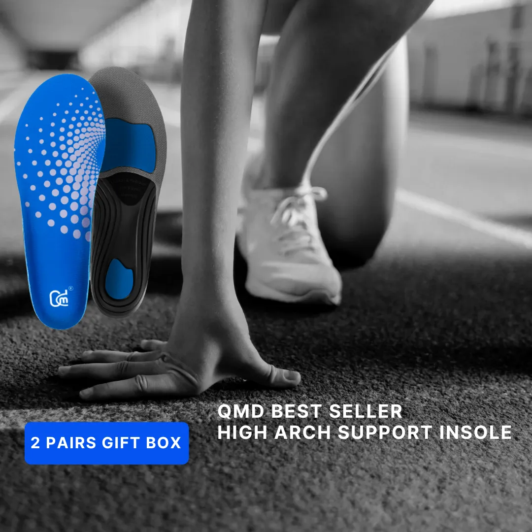 【2 Pairs】Plantar Fasciitis Insoles for High Arch Orthotic Inserts, 240 lbs Heavy Duty Support, Blue