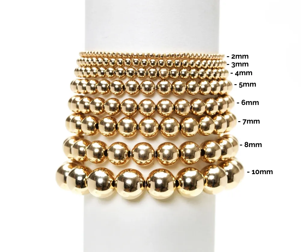 2mm Yellow Gold Filled Bracelet with White Pearls