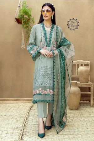 3PC LAWN EMBROIDERED Q195