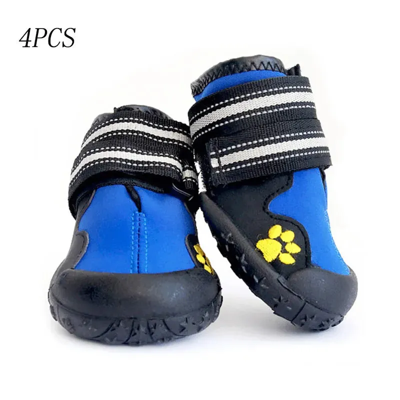 4PCS/set Sport Dog Shoes For Large Dogs Pet Outdoor Rain Boots Non Slip Puppy Running Sneakers Waterpoof Boots Pet Accessories