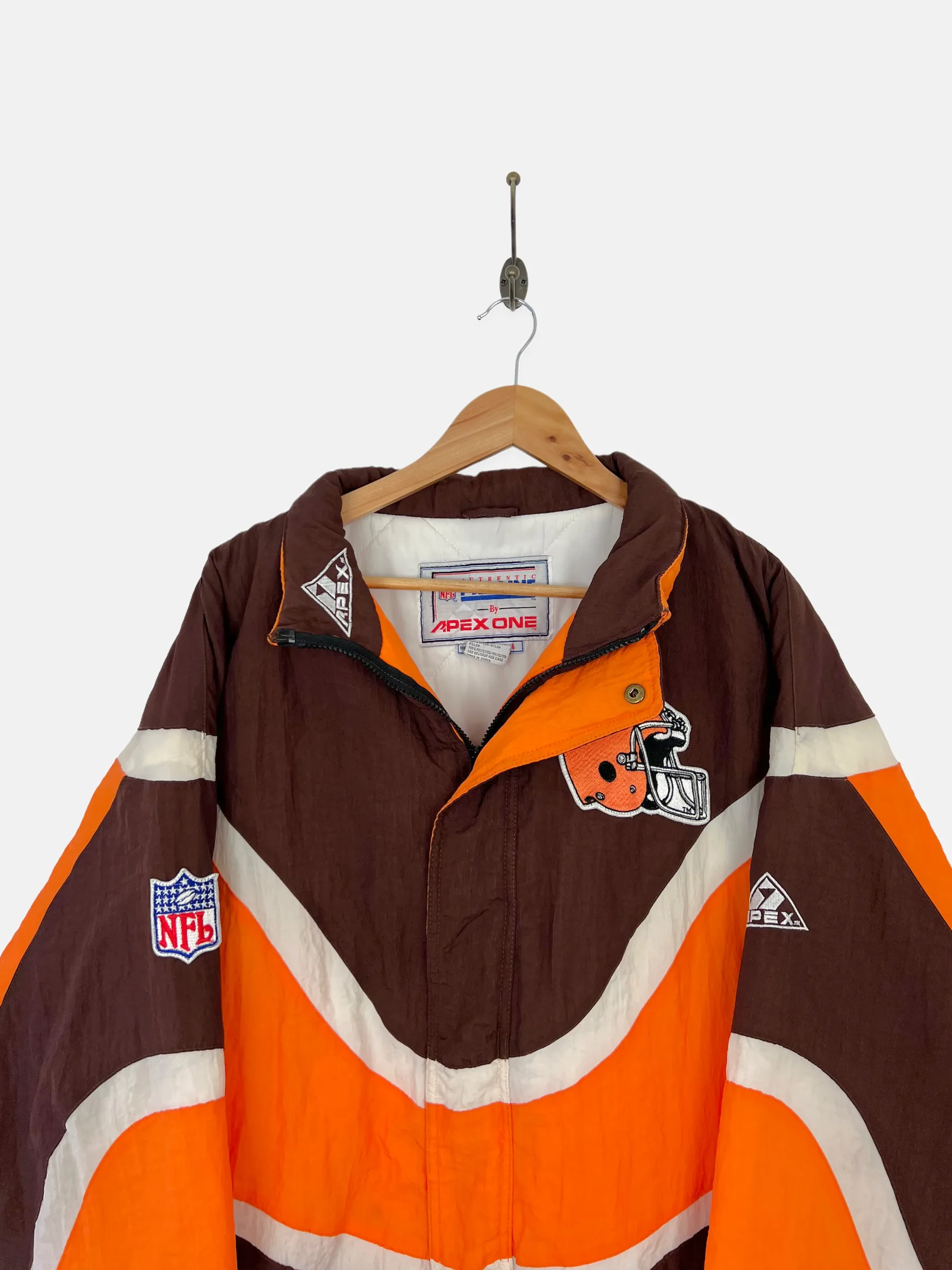 90's Cleveland Browns NFL Embroidered Vintage Puffer Jacket Size XL