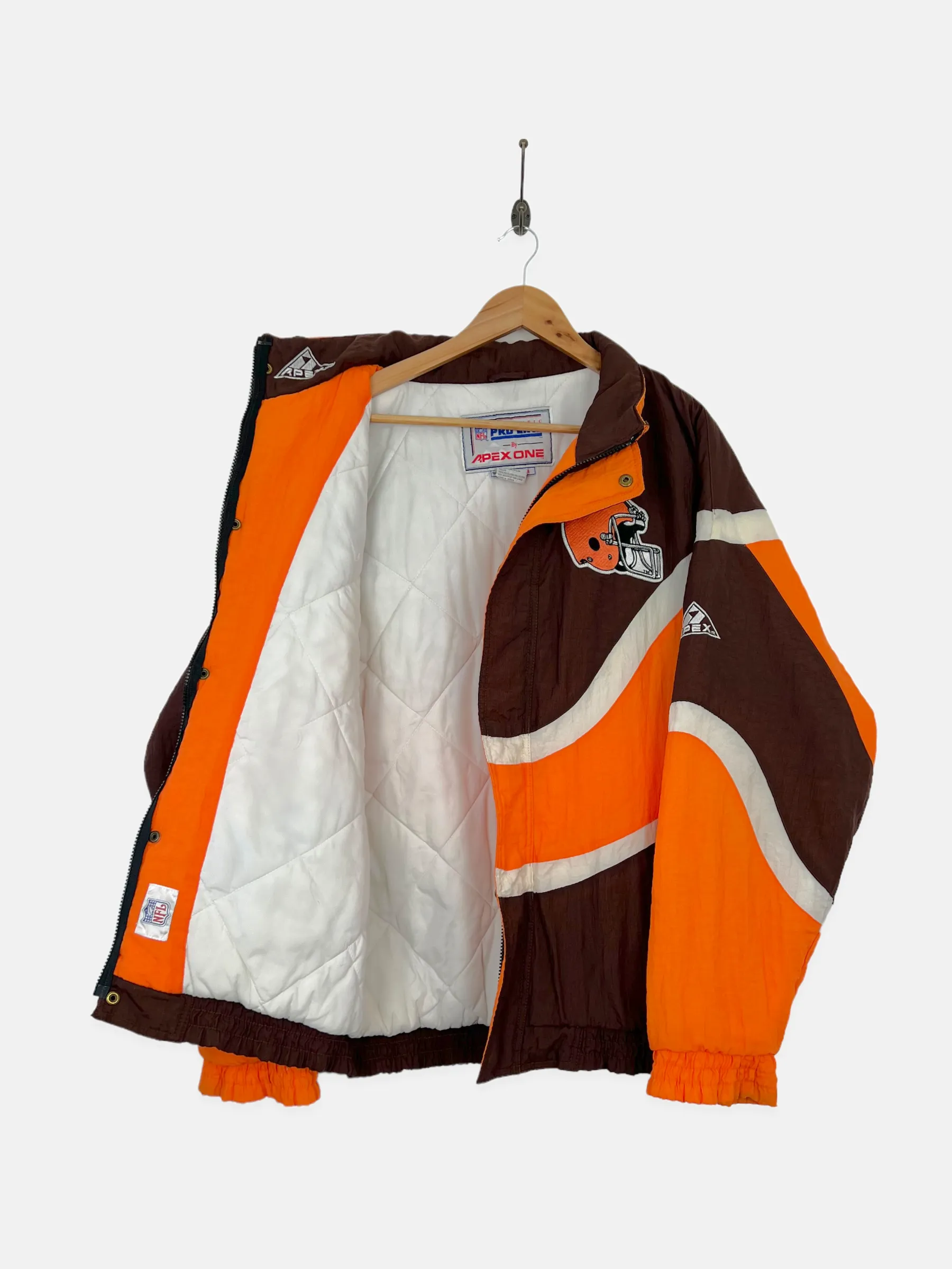 90's Cleveland Browns NFL Embroidered Vintage Puffer Jacket Size XL