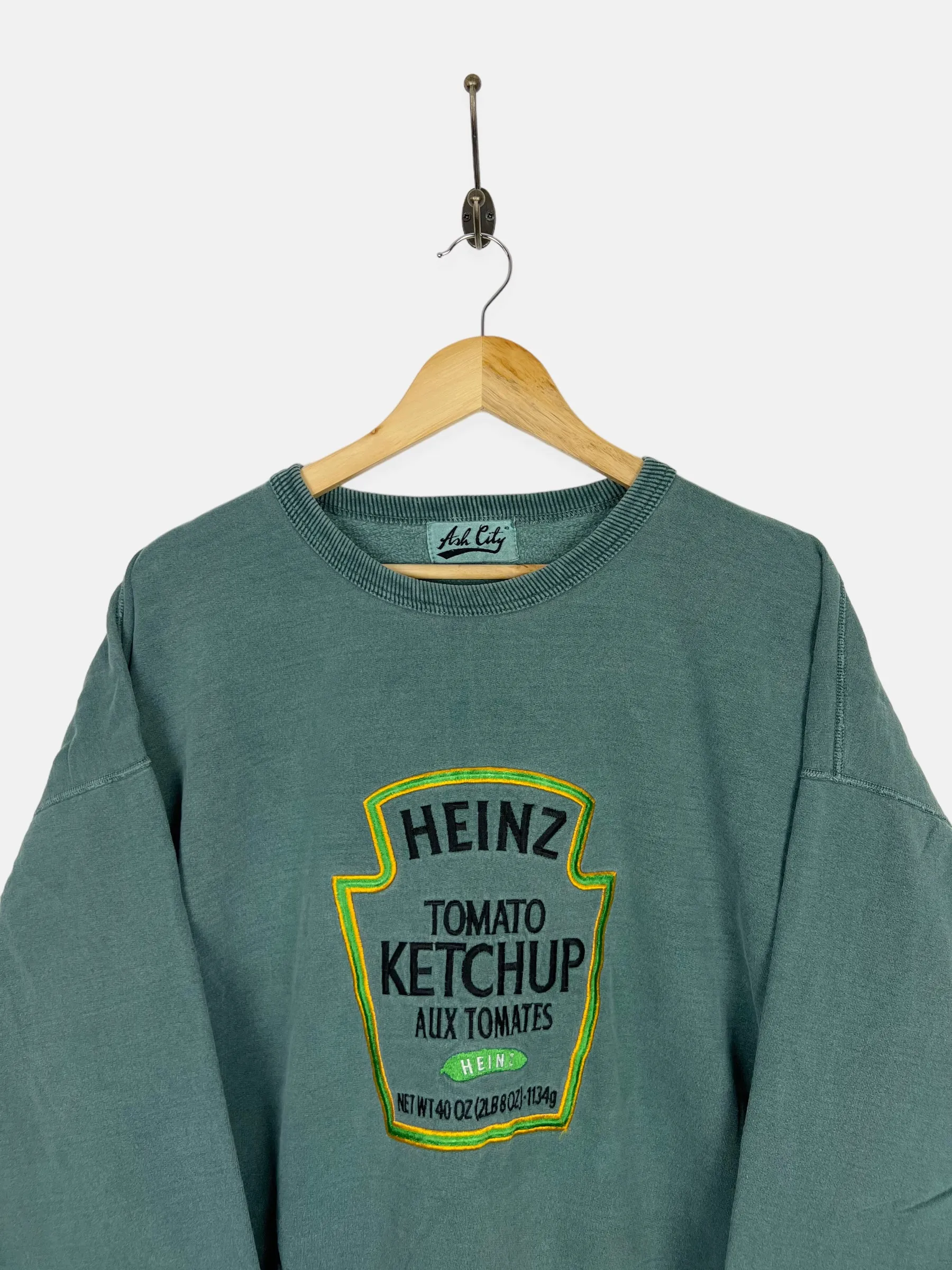 90's Heinz Tomato Ketchup Embroidered Vintage Sweatshirt Size XL