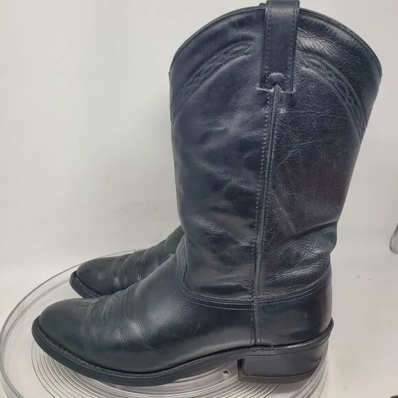 ABILENE 2100 Western Cowboy Boots Black Leather Work Mens Sz 11.5D MADE in USA!