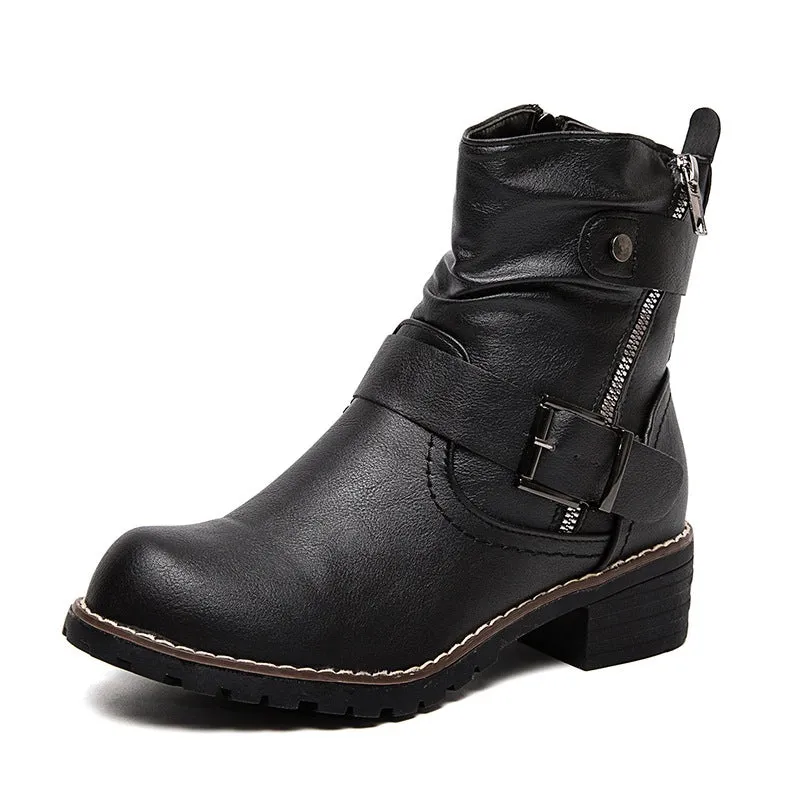 Adult Viscose Shoes Round Toe Women's Short Soft Brown Martin Boots