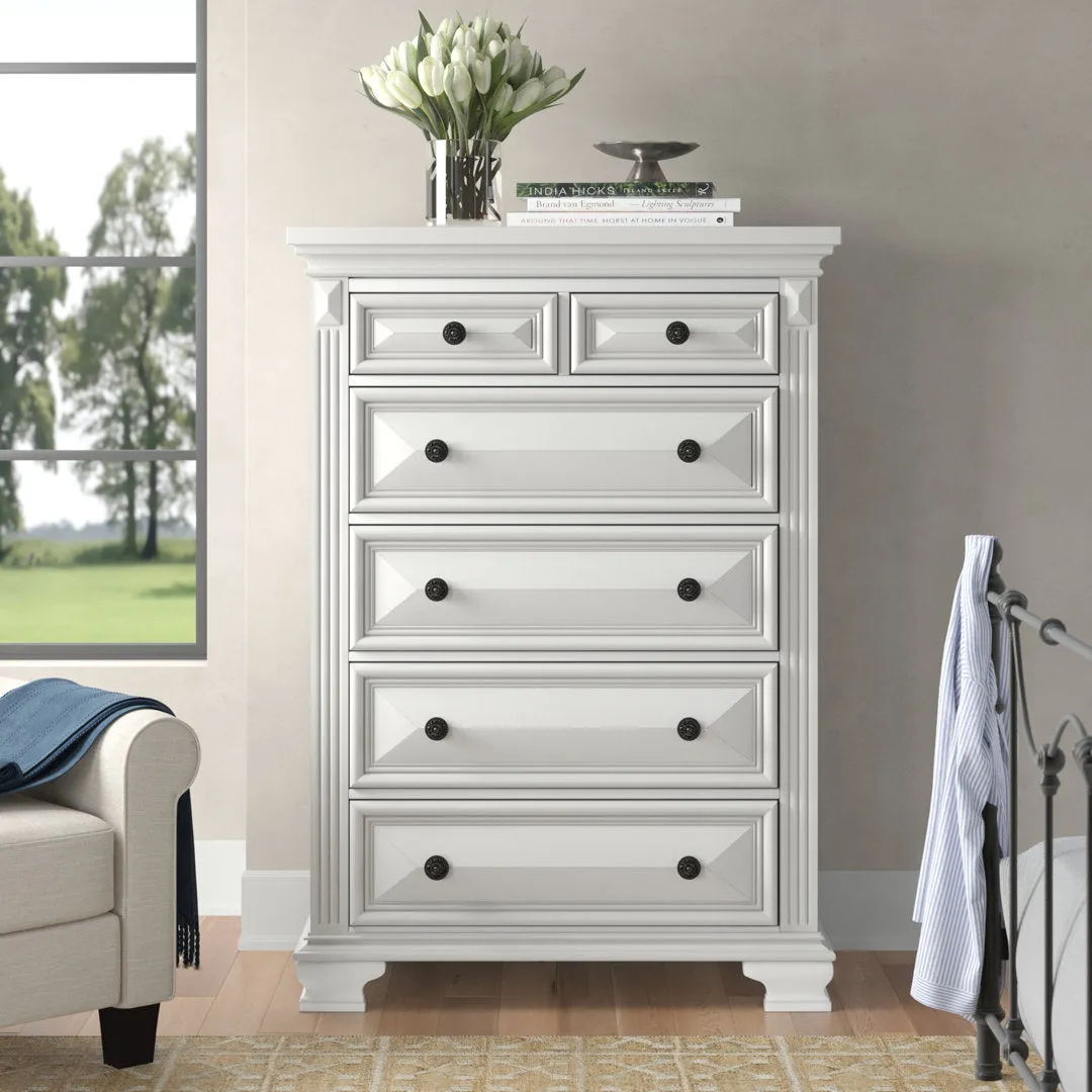 Alauna 6 Drawer Chest Lark Manor™ Color: Antique White