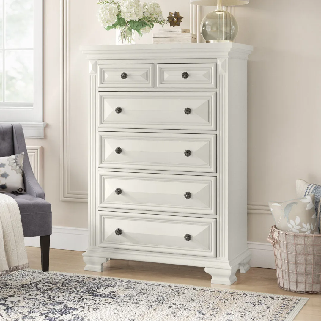 Alauna 6 Drawer Chest Lark Manor™ Color: Antique White