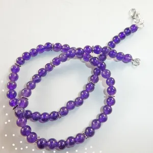 Amethyst Sterling Silver Beaded Necklace