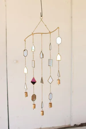 Antique Brass Geometric Mirror Suncatcher