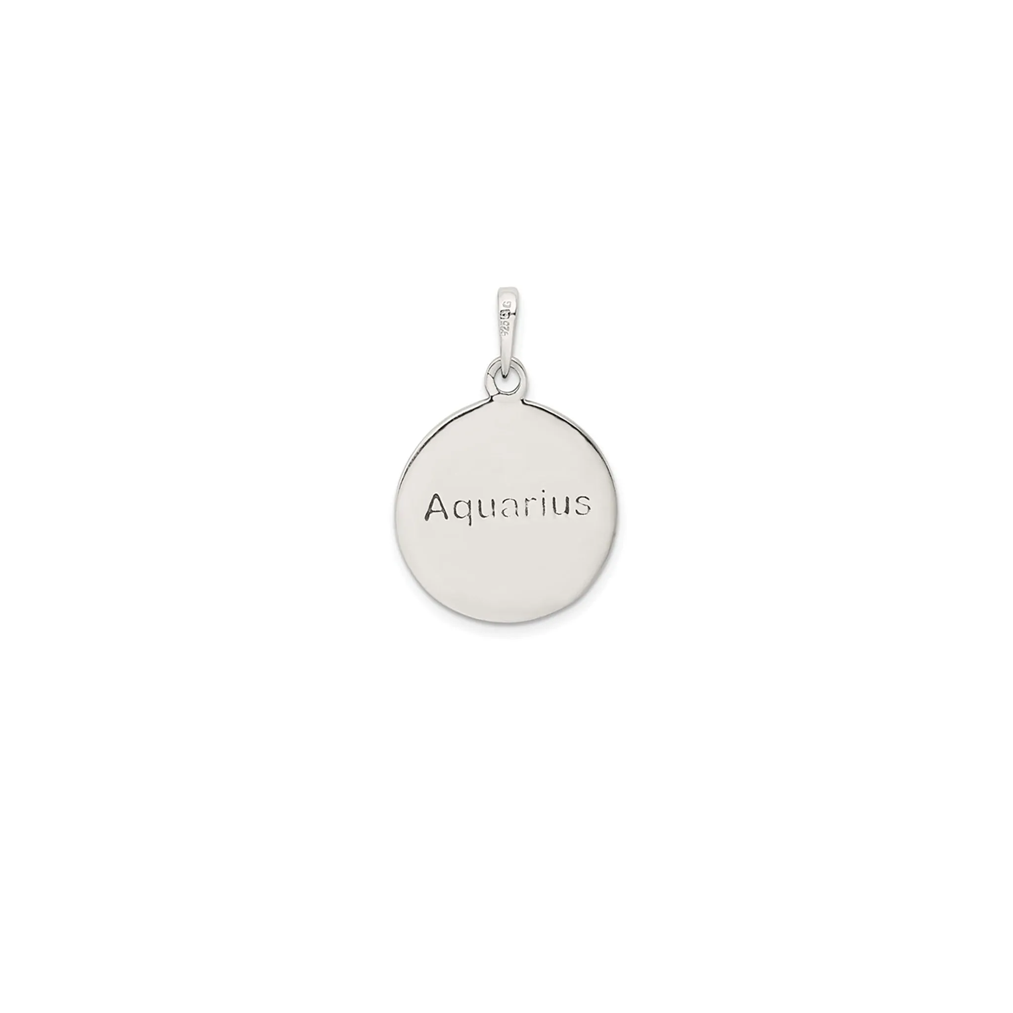 Antique-Finish Aquarius Zodiac Pendant (Silver)