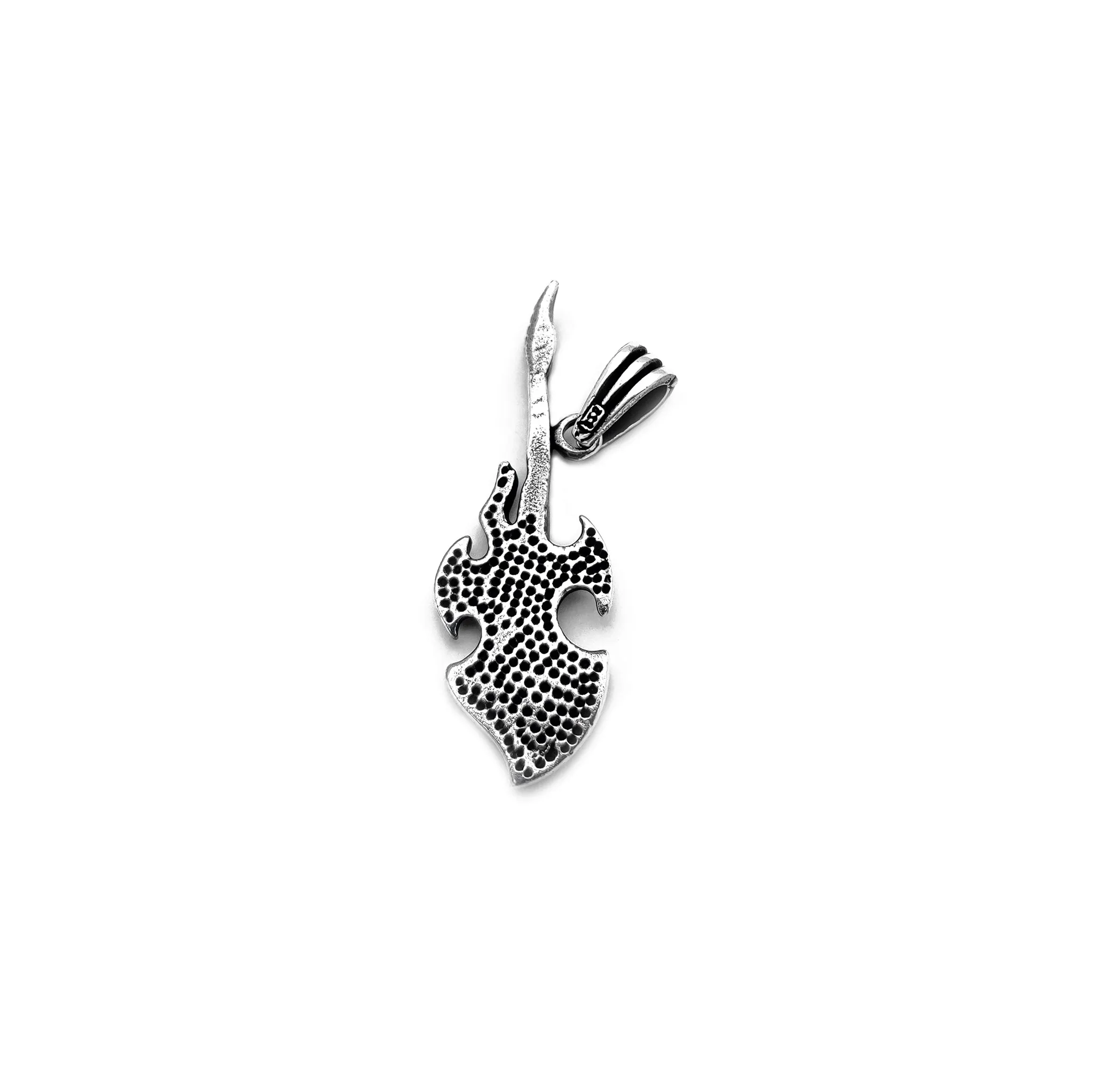 Antique-Finish Electric Guitar Pendant (Silver)