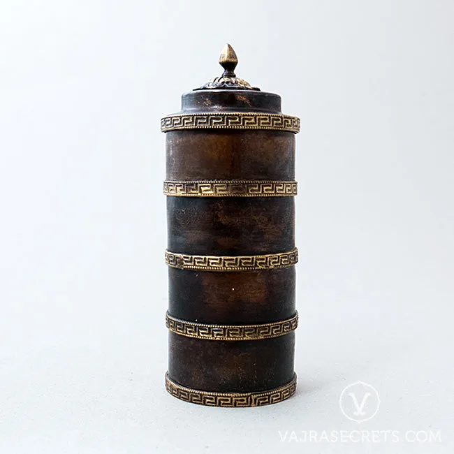 Antique Finish Four-Tiered Copper Ritual Rice Pot, 6.25 inch