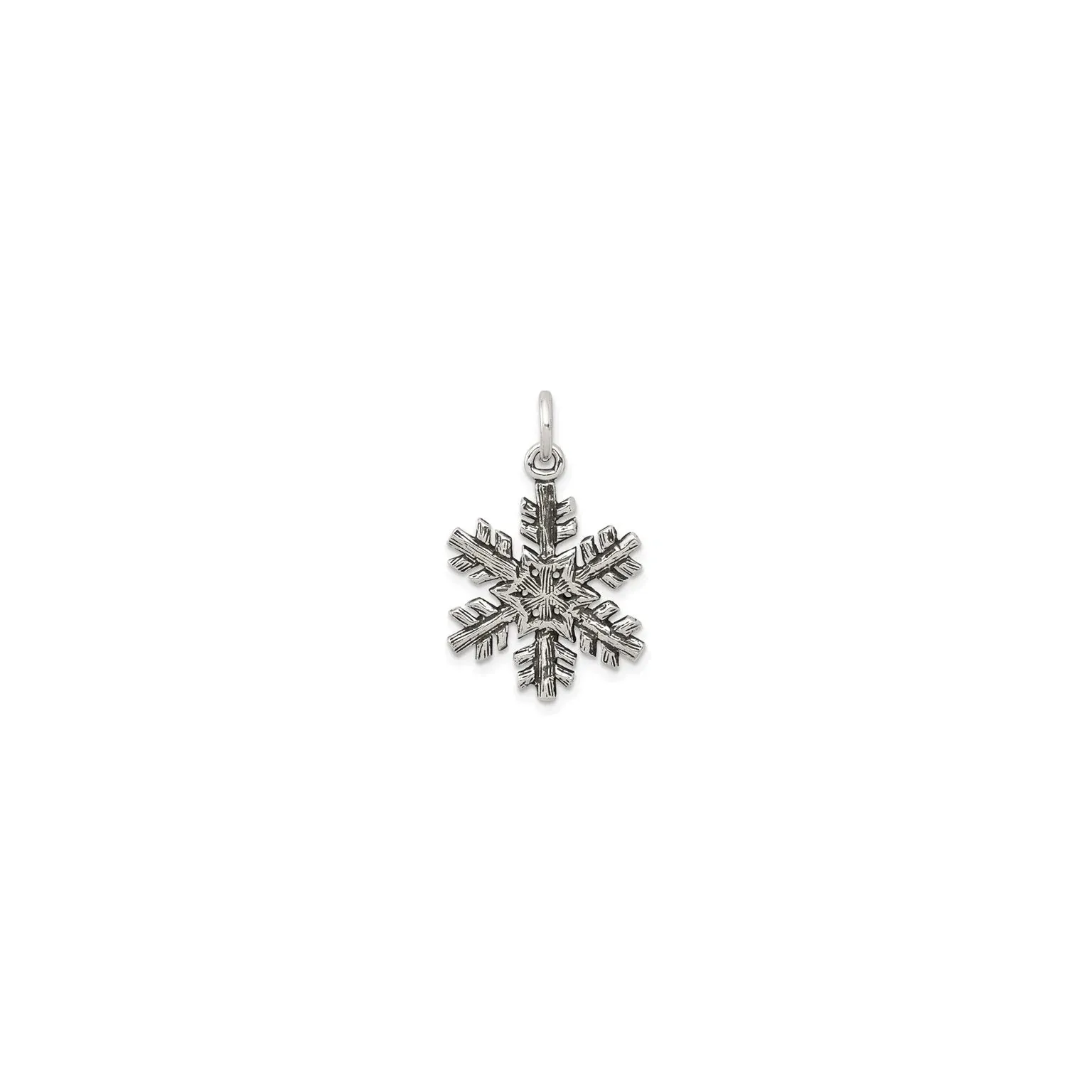 Antique-Finish Snowflake Pendant (Silver)