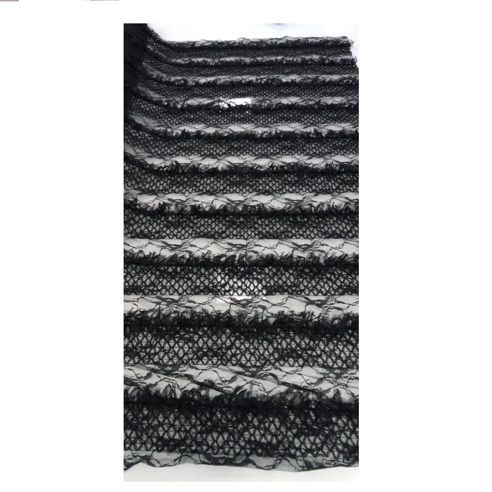 Argyle Pattern Trim Corded Fringe Design Embroidered Lace Fabric