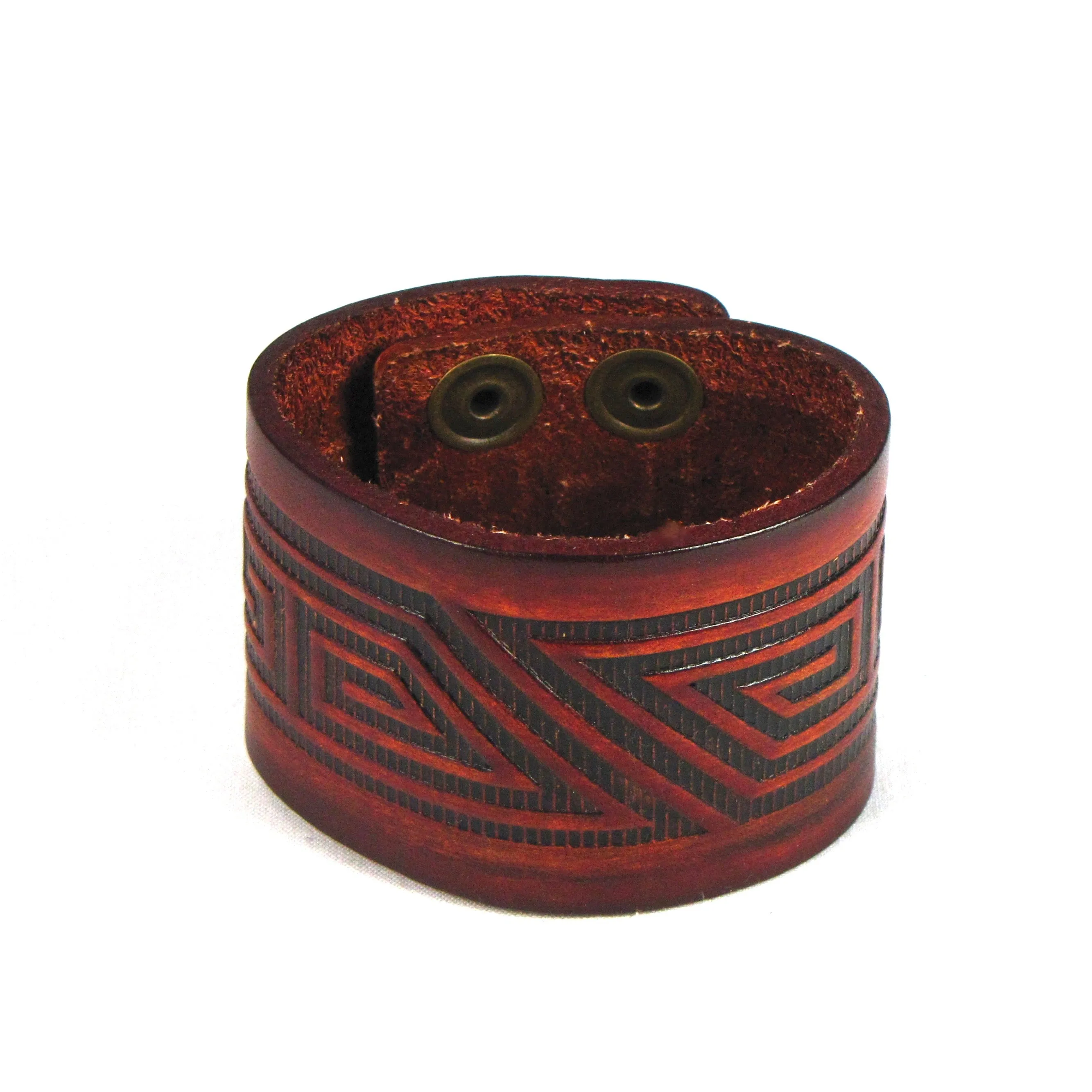 AW2-GM  Antique Finish Wristband- Geometric Design