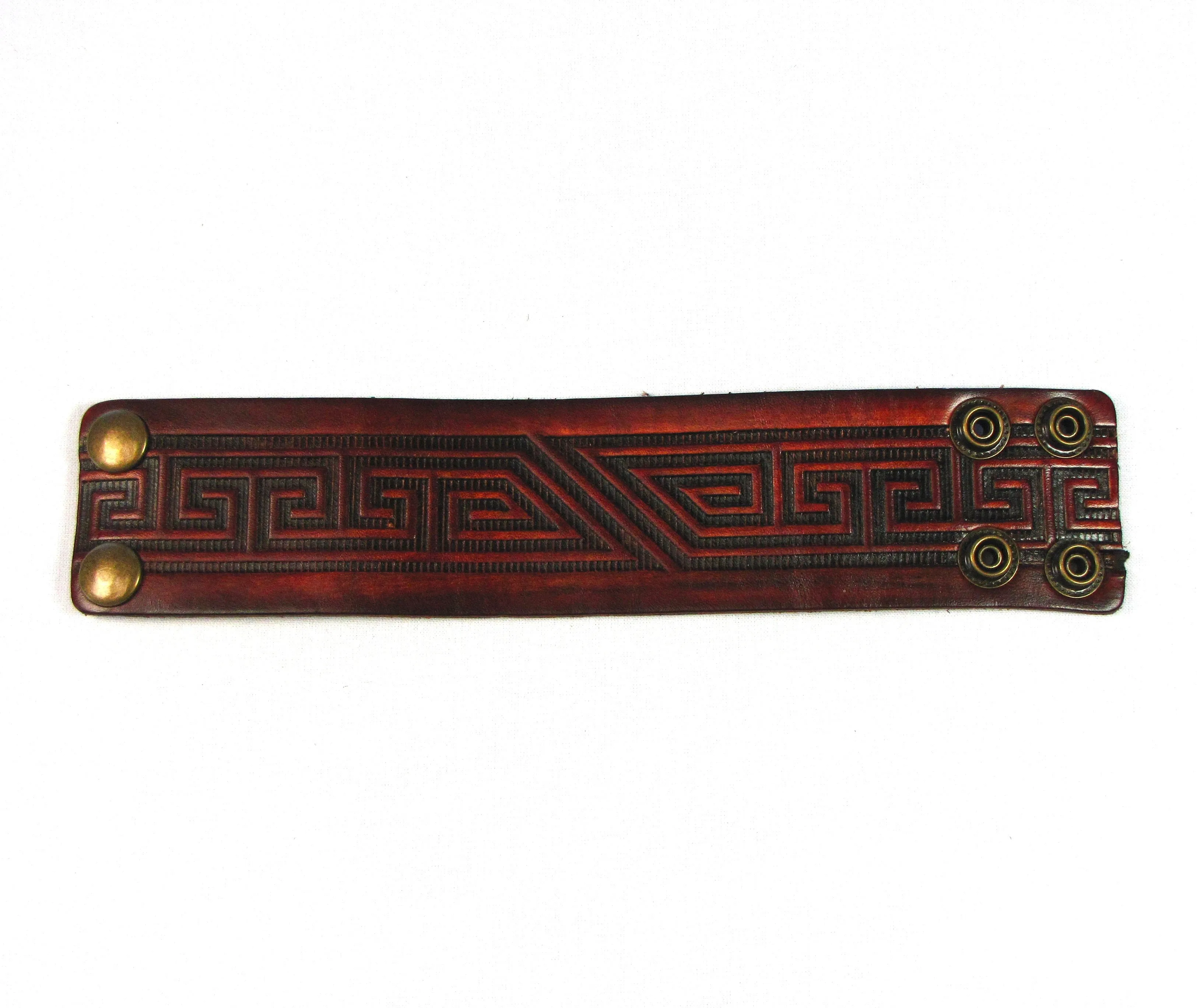 AW2-GM  Antique Finish Wristband- Geometric Design