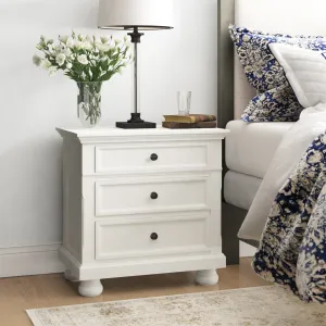 Bade 3 - Drawer Nightstand Beachcrest Home™ Color: White