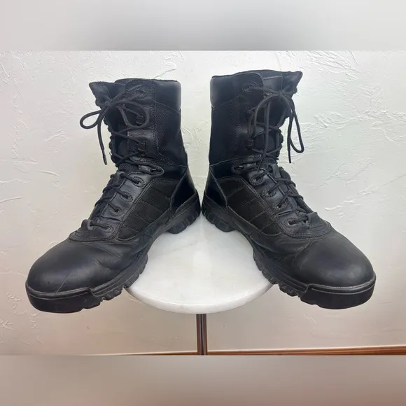 BATES Black Leather Combat Boot Lace Up Military Shoe Tactical Men's Size 12
