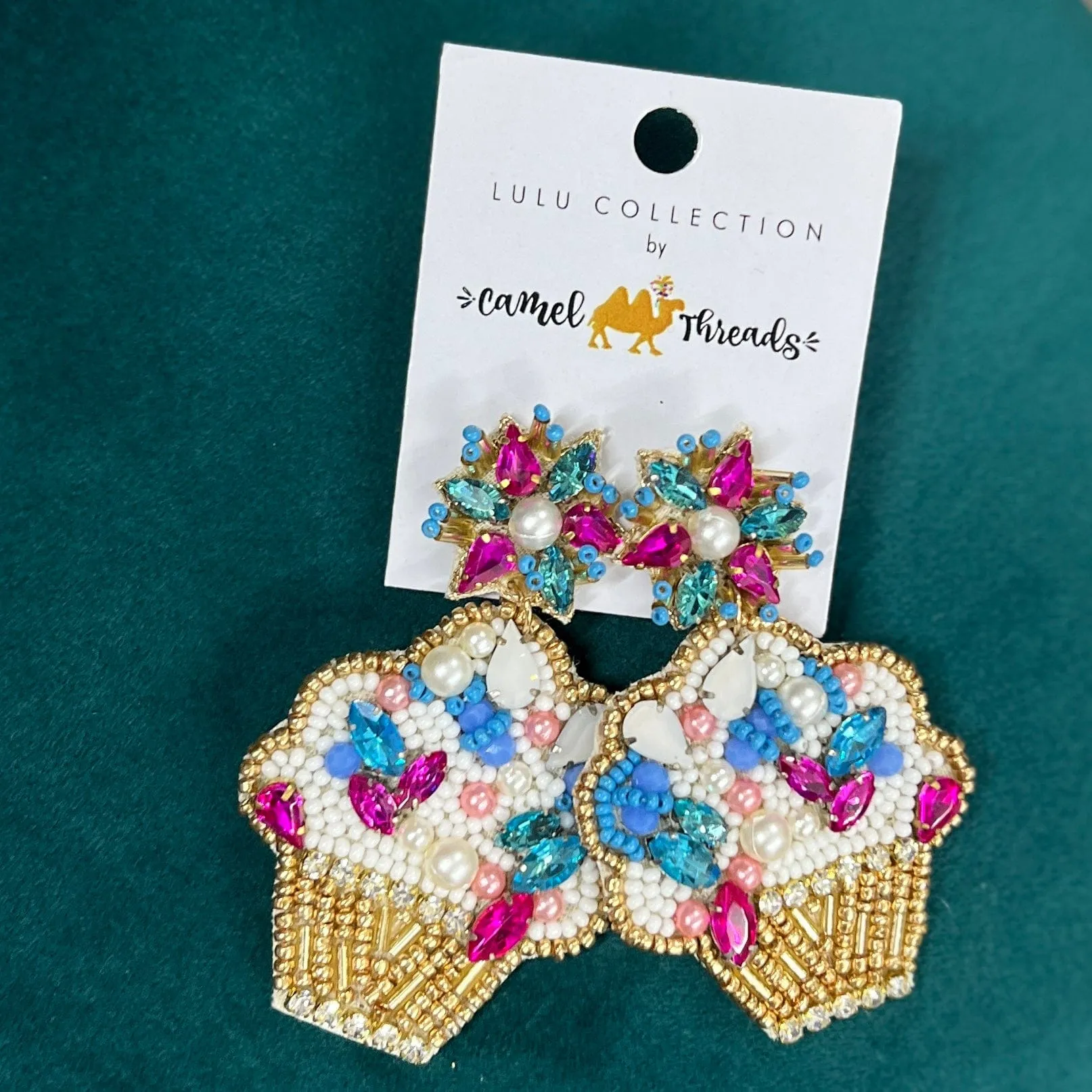 Beaded Cupcake Earrings