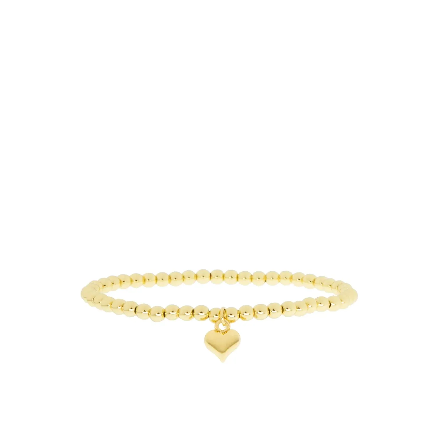 Beaded Heart Bracelet (Gold)