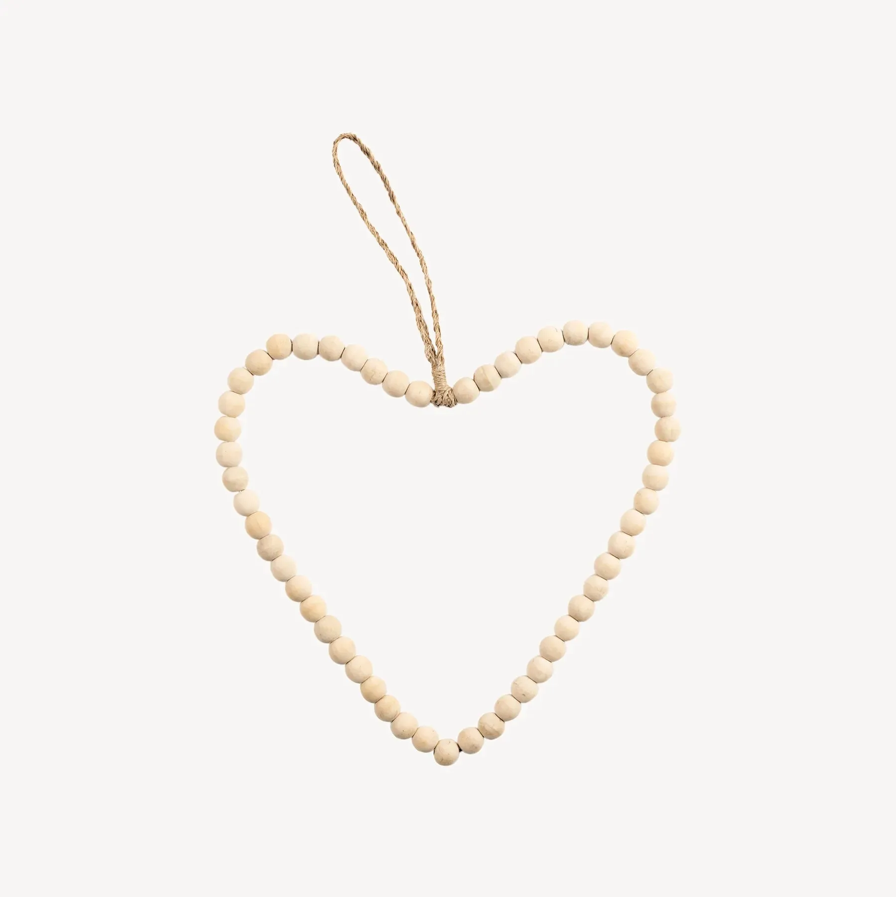Beaded Heart - Large Natural