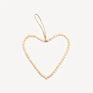 Beaded Heart - Large Natural