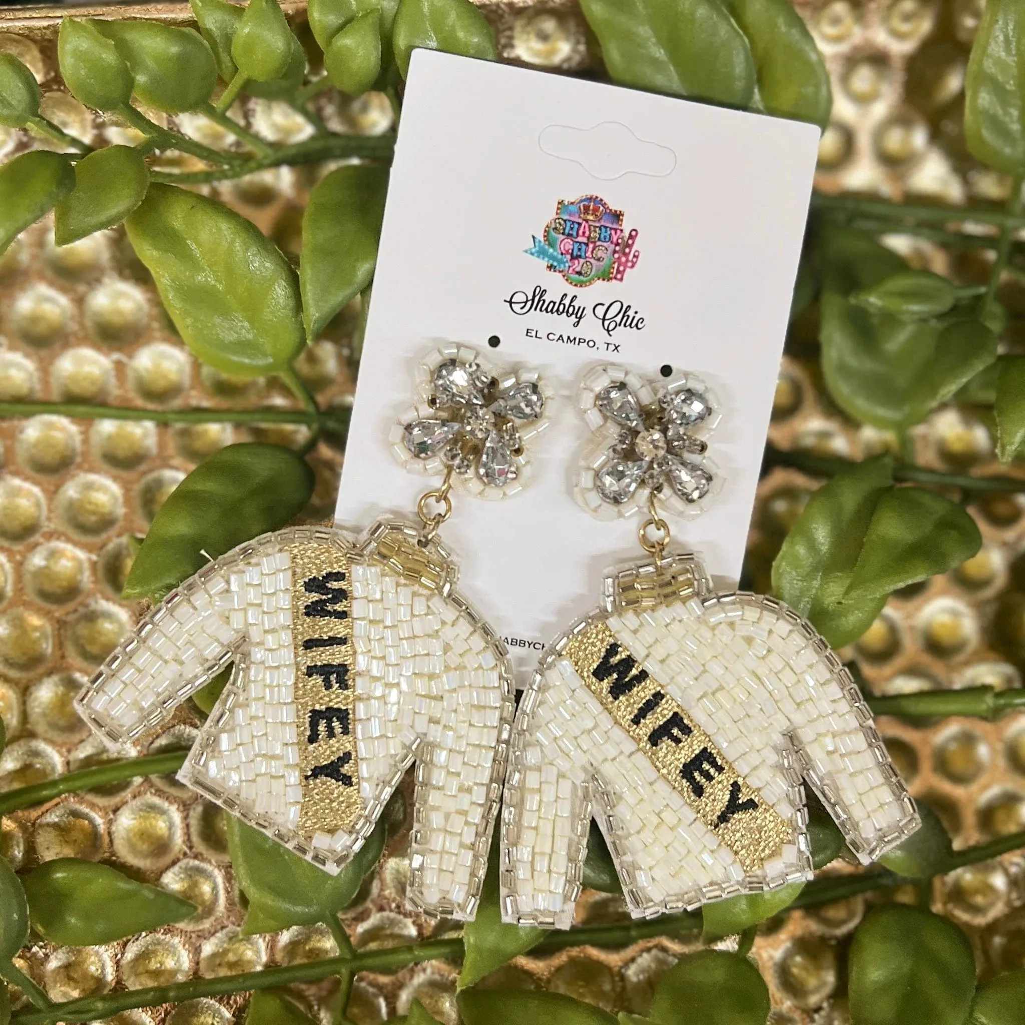 Beaded Wifey Earrings