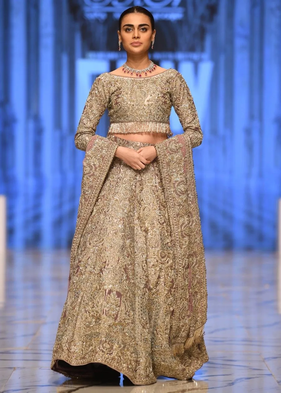 Beautiful bridal embroidered lehnga dress in lavish pink color # B3367