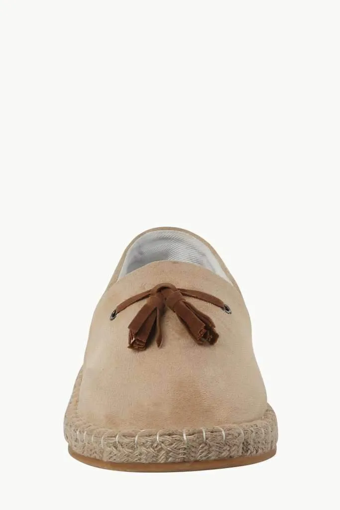 Beige Suede Tassel Espadrilles