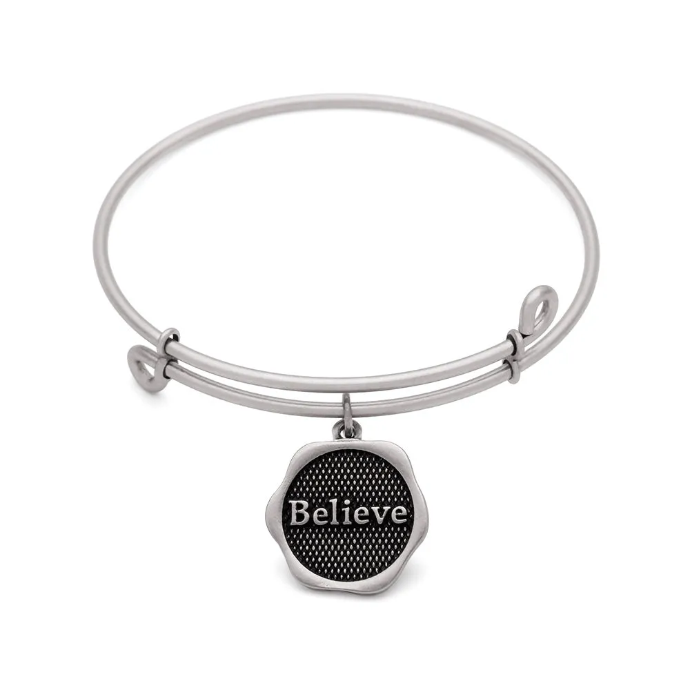 Believe, Bangle Antique Silver Color Finish