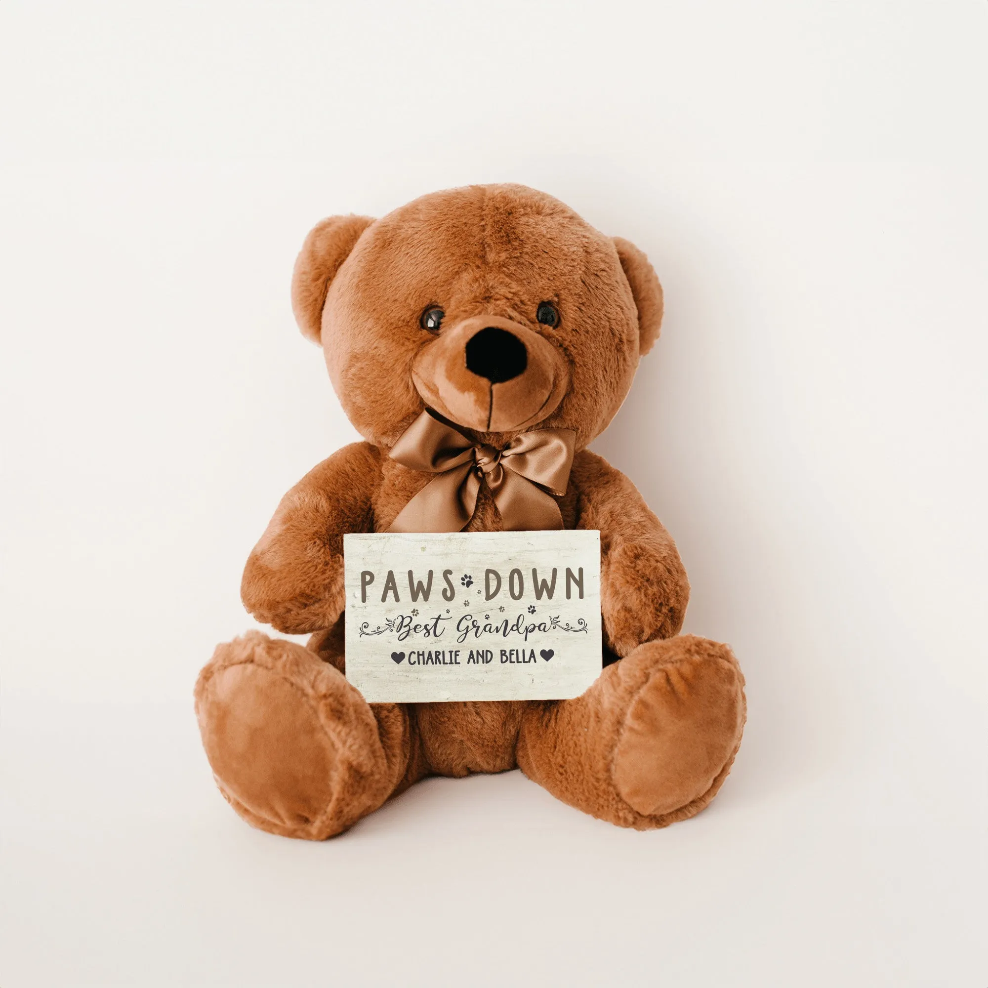 Best Grandpa Paws Down Teddy Bear with Message Card - PERSONALIZED - PRICE INCLUDES FREE SHIPPING