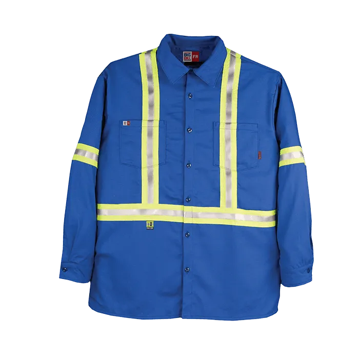 BIG BILL Flame Resistant Industrial Work Shirt With Reflective Material - 235US7