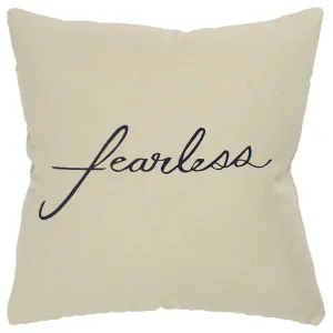 Black Taupe Canvas Fearless Throw Pillow
