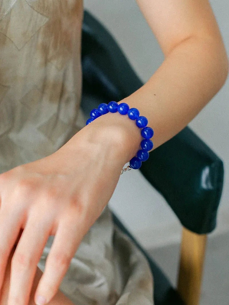 Blue Agate Beaded Figure 8 Buckle Bracelet