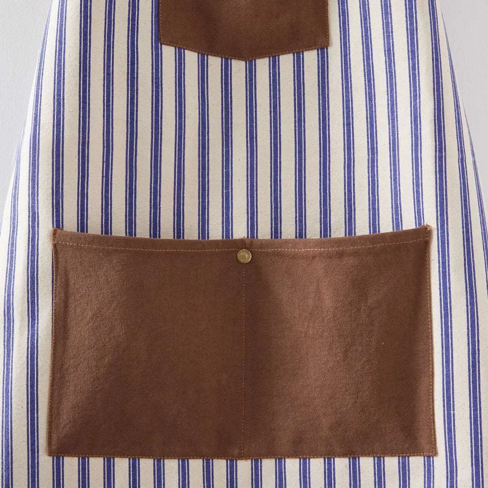 Blue Striped Canvas Utility Apron