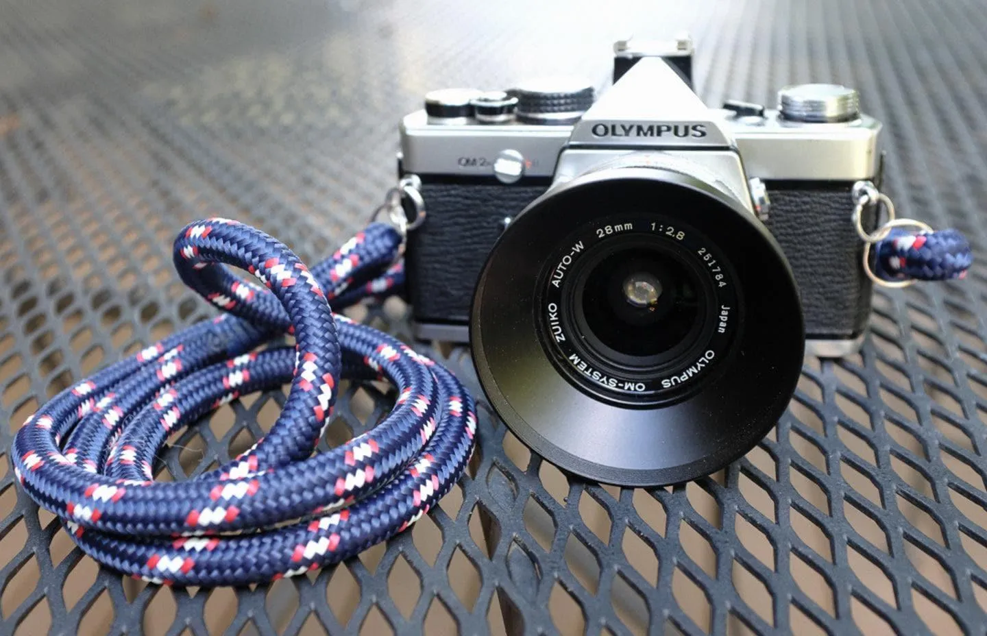 Blue White Red Acrylic Camera Strap