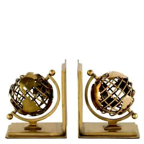 Bookend Globe set of 2 - Antique brass finish