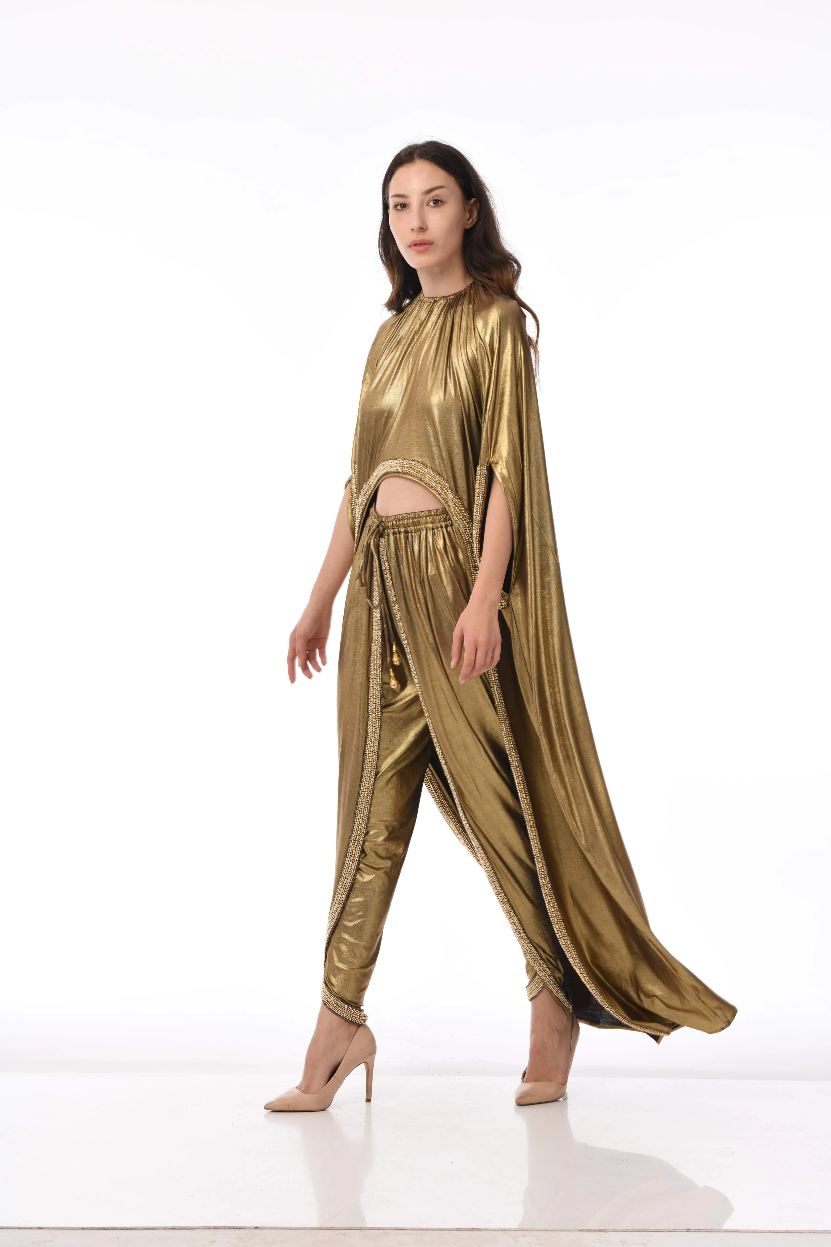 BR560 Gold Golden Robe with Pants