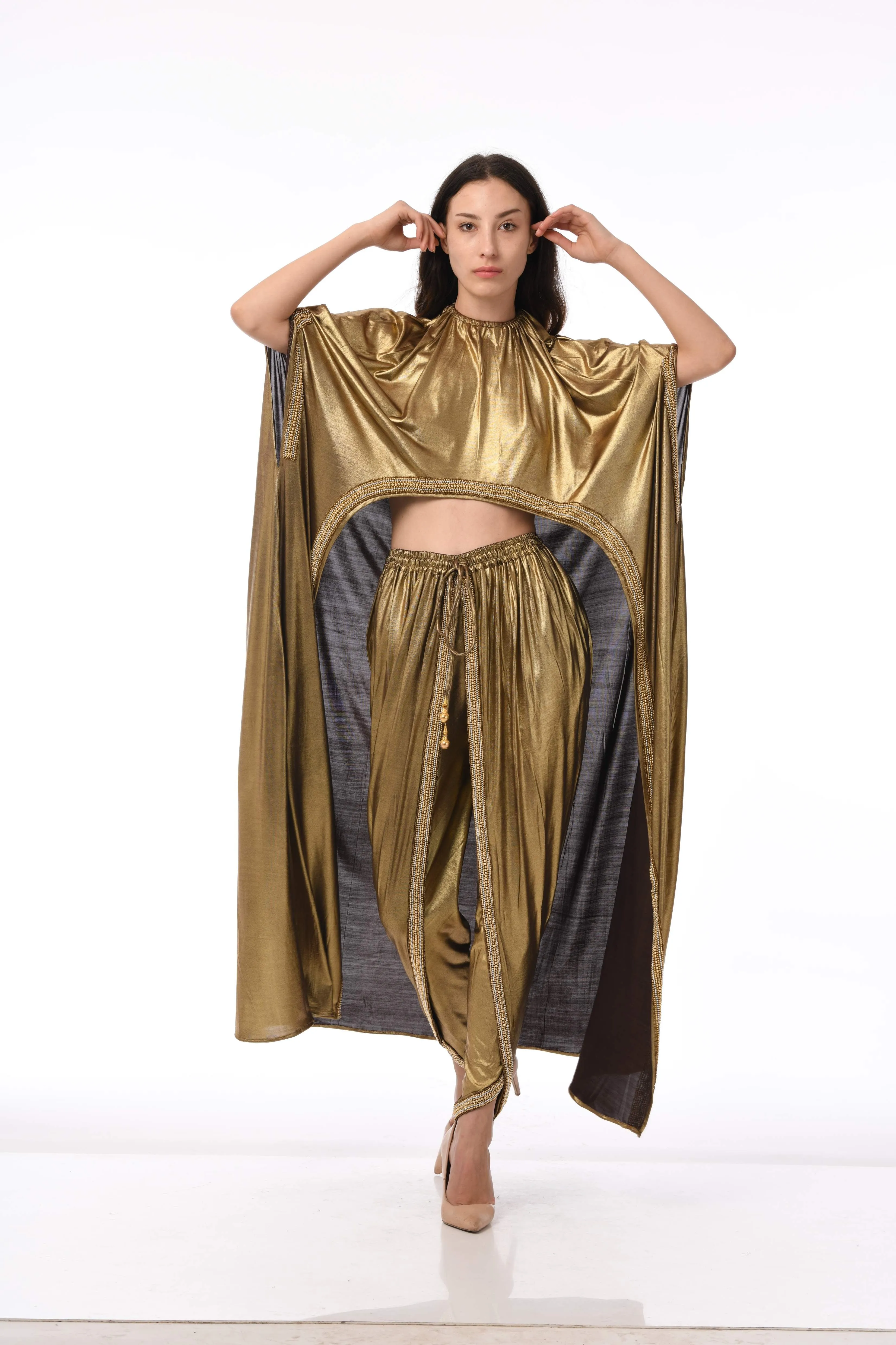 BR560 Gold Golden Robe with Pants