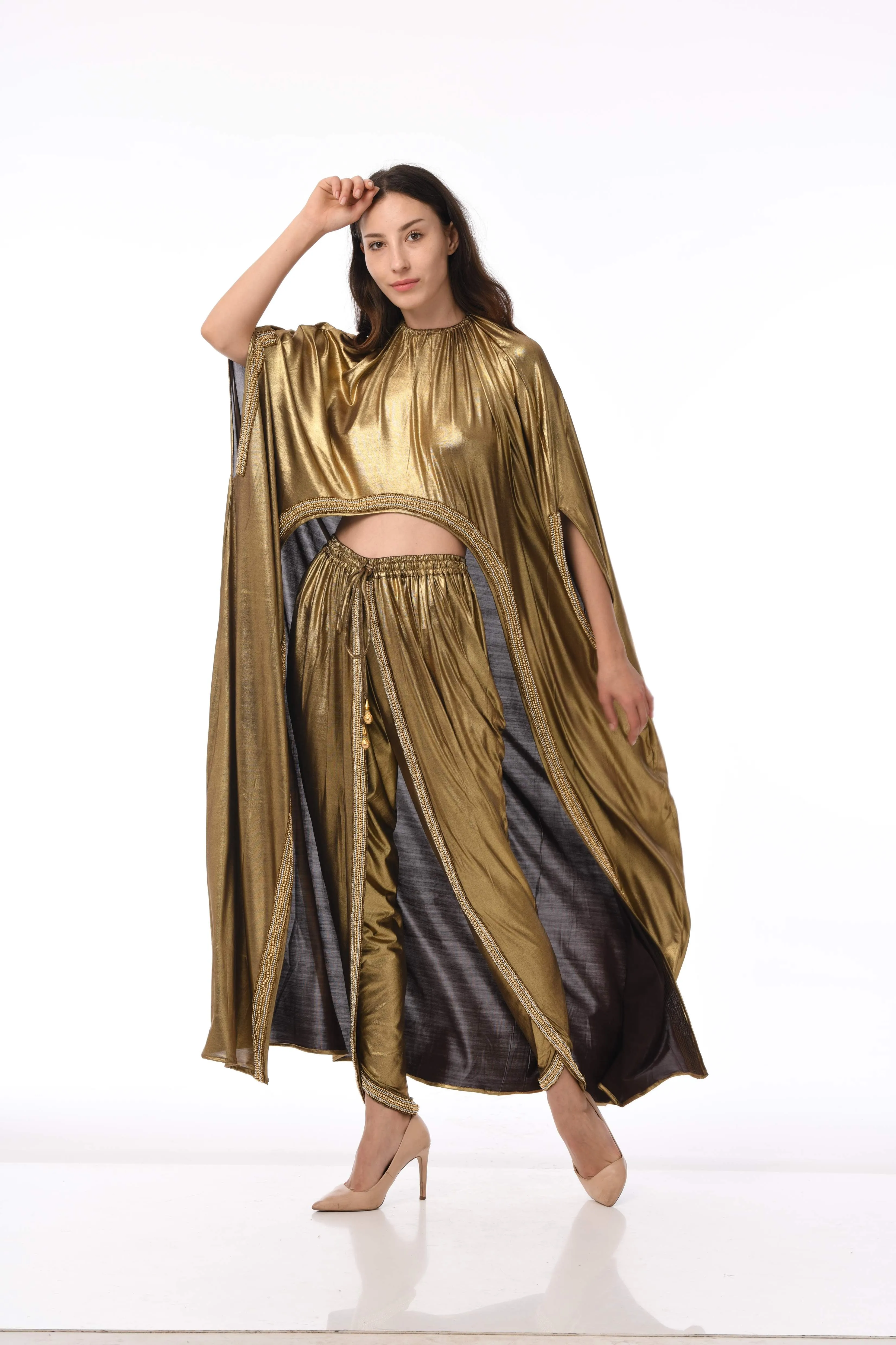 BR560 Gold Golden Robe with Pants