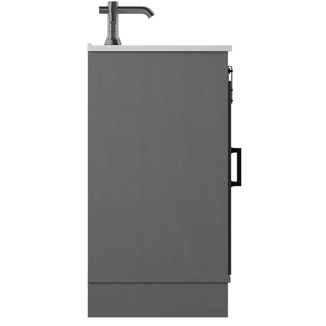 Braylen Sliding Barn Door 36" Single Bathroom Vanity Set Sand & Stable™ Base Finish: Antique Gray
