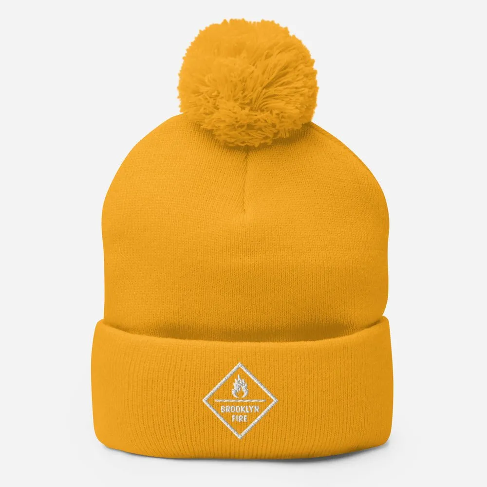 Brooklyn Fire Pom-Pom Beanie
