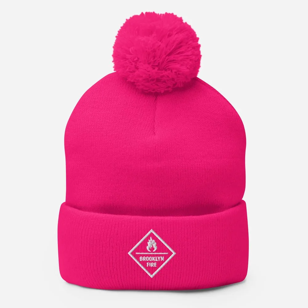 Brooklyn Fire Pom-Pom Beanie