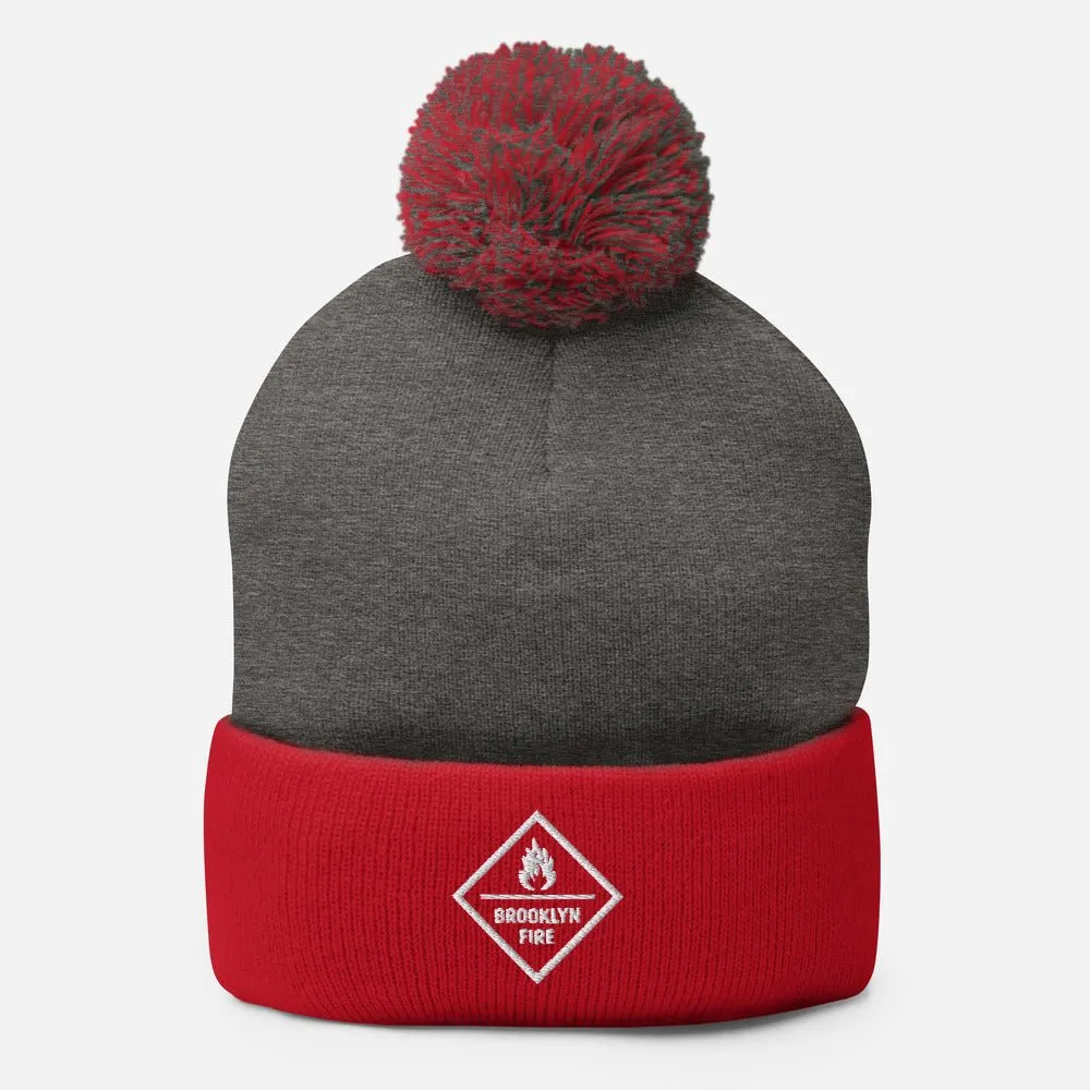 Brooklyn Fire Pom-Pom Beanie