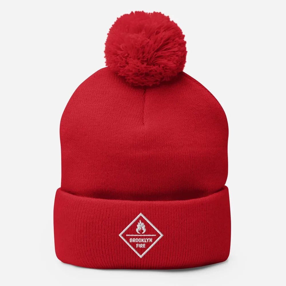 Brooklyn Fire Pom-Pom Beanie