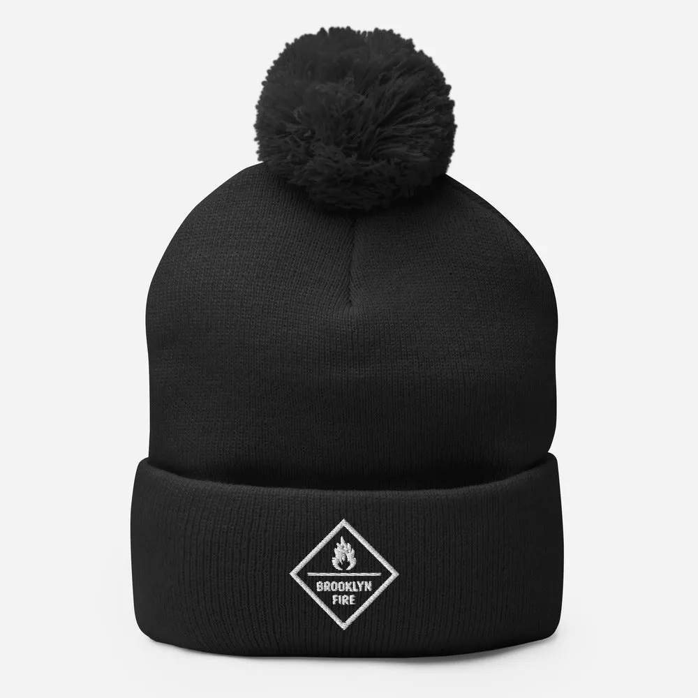 Brooklyn Fire Pom-Pom Beanie